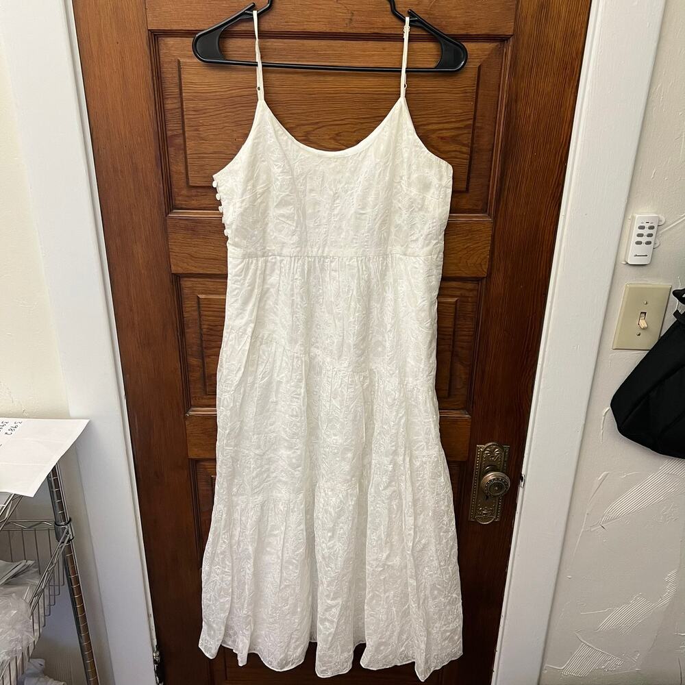 Club Monaco Tiered Travellers Maxi Dress Size 0 White Women's Light